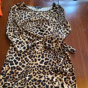 Leopard print wrap dress